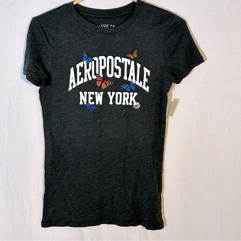 Aeropostale New York Gray Butterfly Tee size S (3)